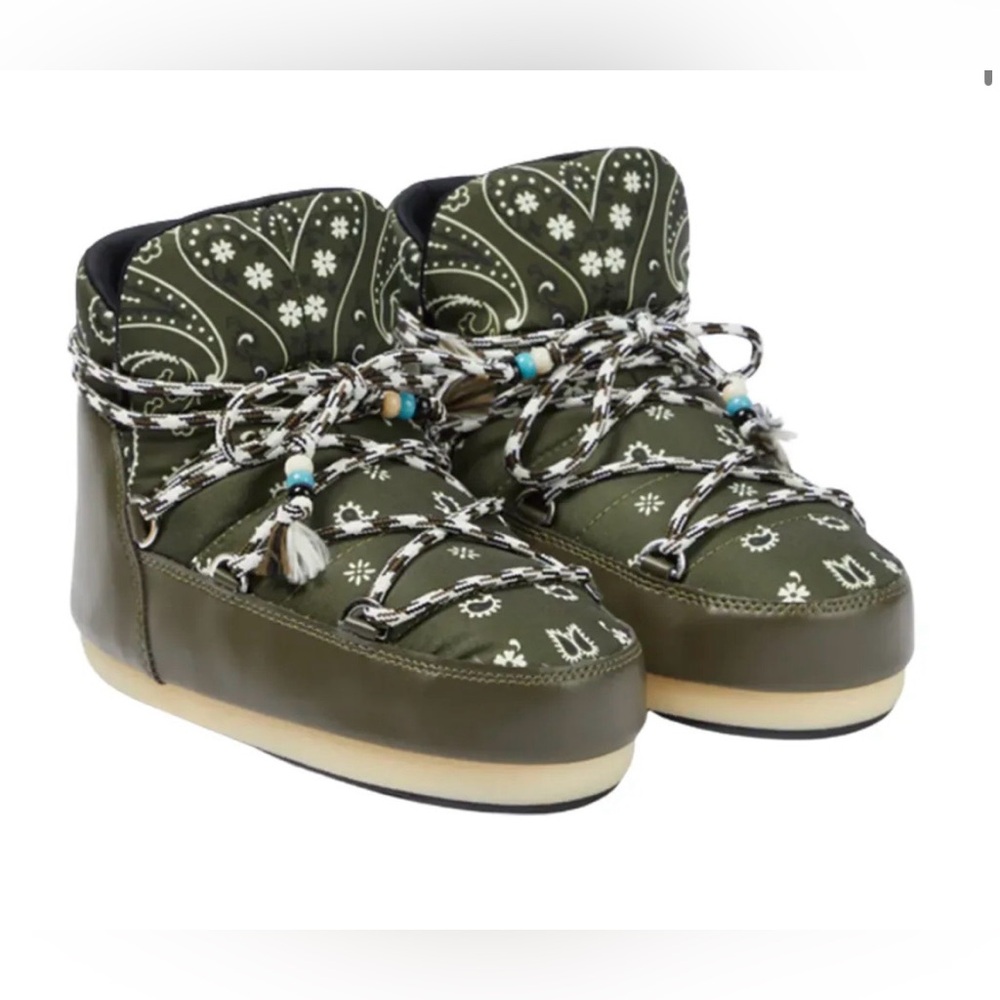 NWT Alanui x Moonboot Full Moon Bandana-Print Boots Sz. 39-40